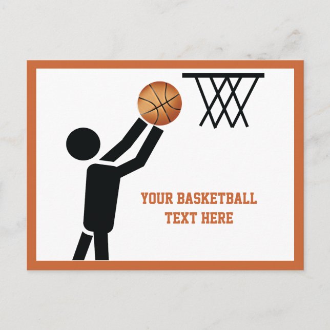 Cartão Postal Jogador de basquetebol personalizado (Frente)