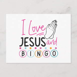 Cartão Postal Jogador de Bingo Jesus Fé Cristã Eu Amo Jesus An