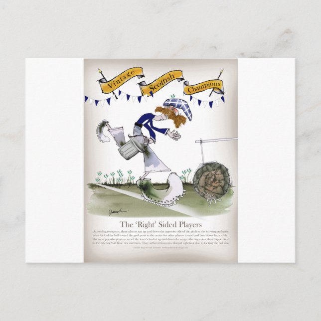 Cartão Postal jogador de direita escocês (Frente)