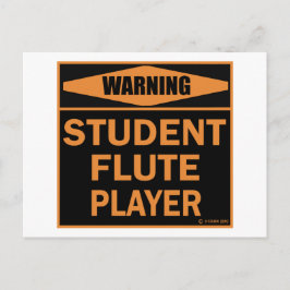 Cartão Postal Jogador de Fluta Estudante de Aviso