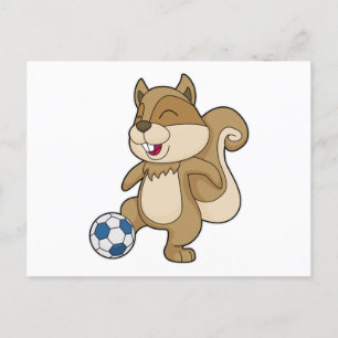 Cartão Postal Jogador de futebol esquilo Futebol