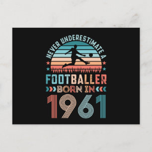 Cartão Postal Jogador de futebol nascido em 1961 Presente de 60º