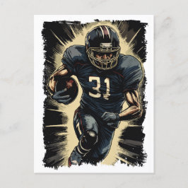 Cartão Postal ✪ jogador de futebol Retrato ☛ Abstrato da NFL