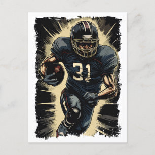 Cartão Postal ✪ jogador de futebol Retrato ☛ Abstrato da NFL
