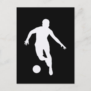 Cartão Postal JOGADOR DE FUTEBOL  ( Silhueta branca )