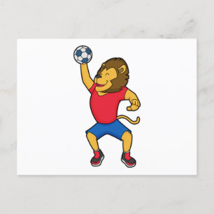 Cartão Postal Jogador de handebol Leão Handebol