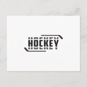 Cartão Postal Jogador de Hóquei em Gelo Stick Team Engraçada I