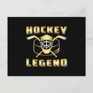 Cartão Postal Jogador de Hóquei no Gelo Stick Team Esportes Puck