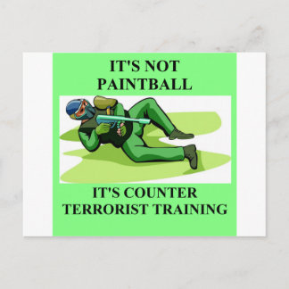Cartão Postal jogador de paintball