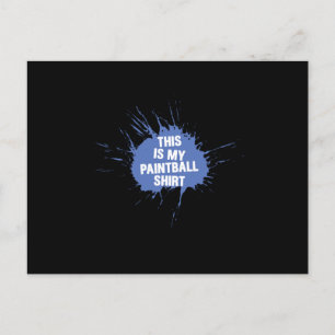 Cartão Postal Jogador de Paintball Roupa de Paintball Marcador d