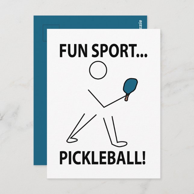 Cartão Postal Jogador de Pickleball Esportes Diversão Esporte Pi (Frente/Verso)