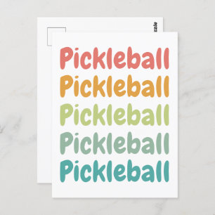 Cartão Postal Jogador de Pickleball Retro Pickleball