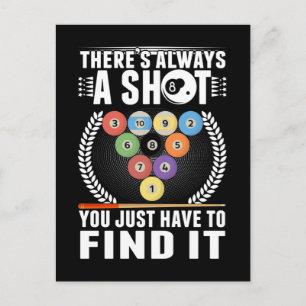 Cartão Postal Jogador de Piscina Engraçado da Piada Billiard Cue