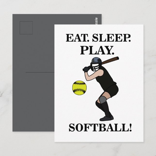 Cartão Postal Jogador de Softbol  (Frente/Verso)
