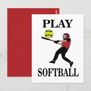 Cartão Postal Jogador de Softbol Jogar Softbol