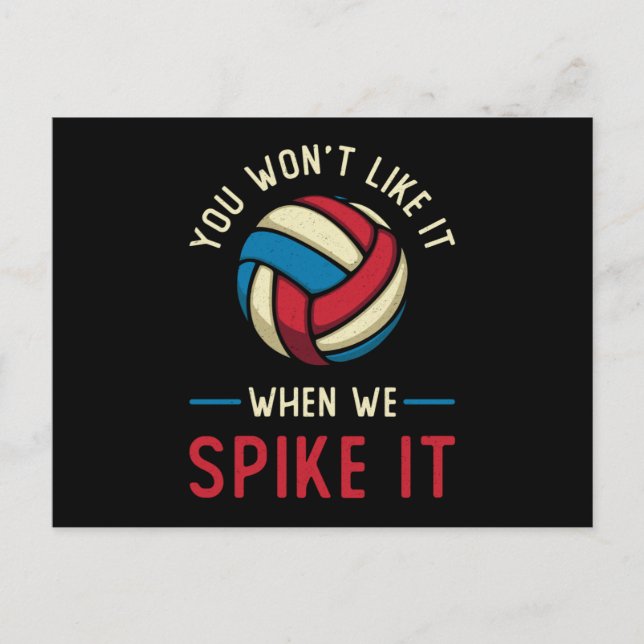 Cartão Postal Jogador de vôlei você não vai gostar da praia (Frente)