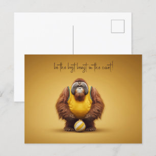 Cartão Postal Jogador de Voleibol Orangutan