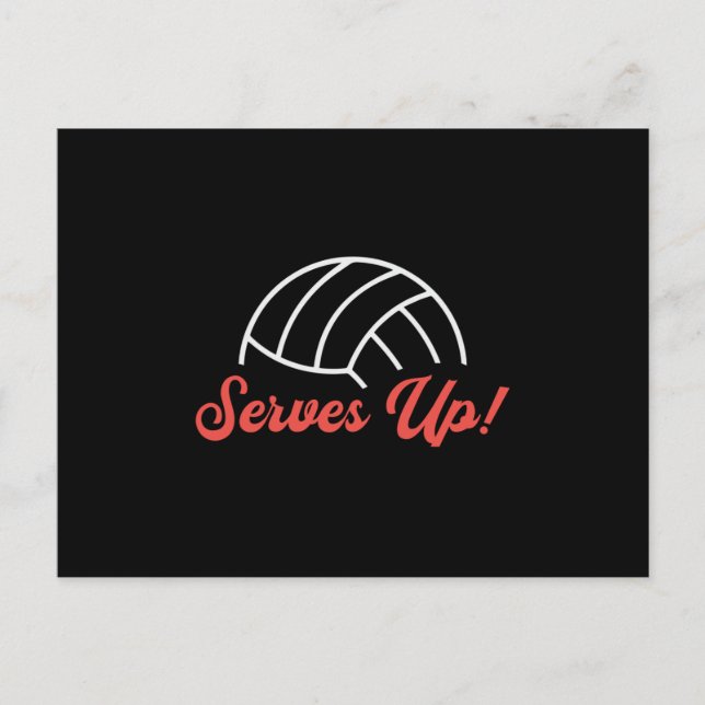 Cartão Postal Jogador de Voleibol Serve Ball Beach Voleibol (Frente)