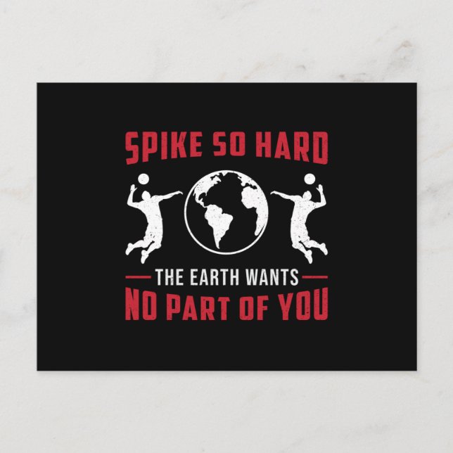 Cartão Postal Jogador De Voleibol Spike So Duro Beach Voleibol (Frente)