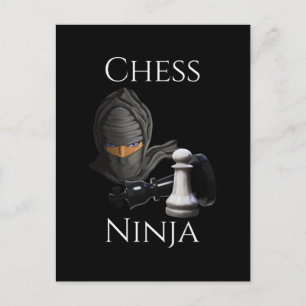 Cartão Postal Jogador de xadrez Engraçado Chess Ninja