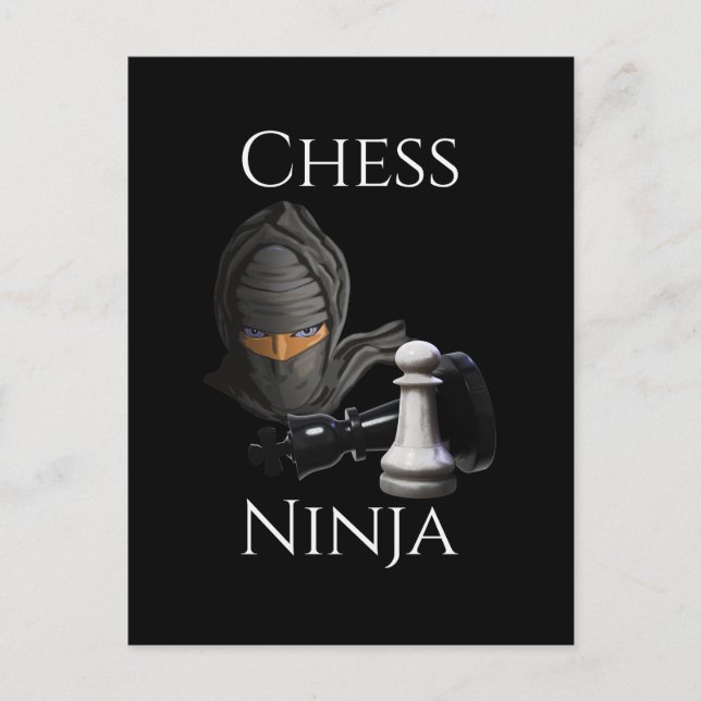Cartão Postal Jogador de xadrez Engraçado Chess Ninja (Frente)