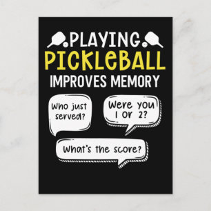 Cartão Postal Jogador engraçado de Pickleball esportivo