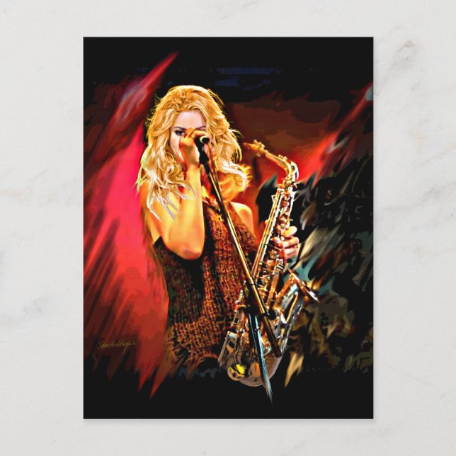 Cartão Postal Jogador Fiery Saxofone (Frente)