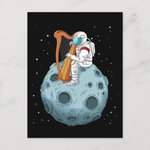 Cartão Postal Jogador Harp Oferece Raparigas Aproveitam Presente