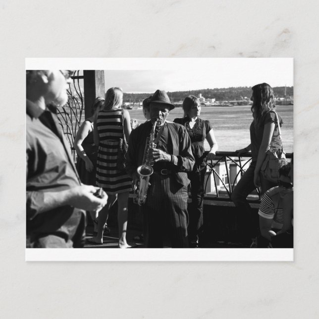 Cartão Postal Jogador saxofone (Frente)