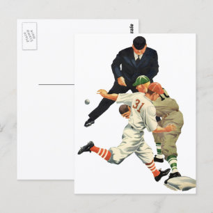 Cartão Postal Jogadores de beisebol do Vintage Sports Seguros em