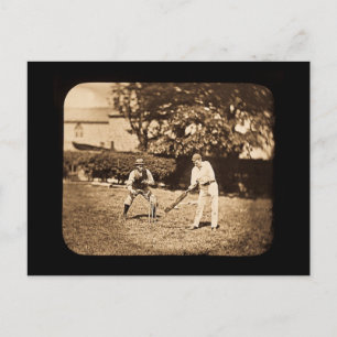 Cartão Postal Jogadores De Críquete De Lanterna Mágica Vintage
