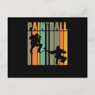 Cartão Postal Jogadores de Paintball Vintage Retro Marcador de P