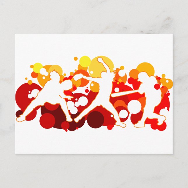 Cartão Postal Jogadores de Softball de Intensidade Rápida (Frente)