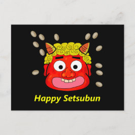 Cartão Postal Jogando feijão no Demon