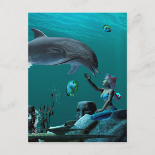 Cartão Postal Jogo de golfinhos