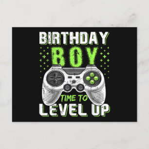 Cartão Postal Jogo de Vídeo do Birthday Boy Level Up