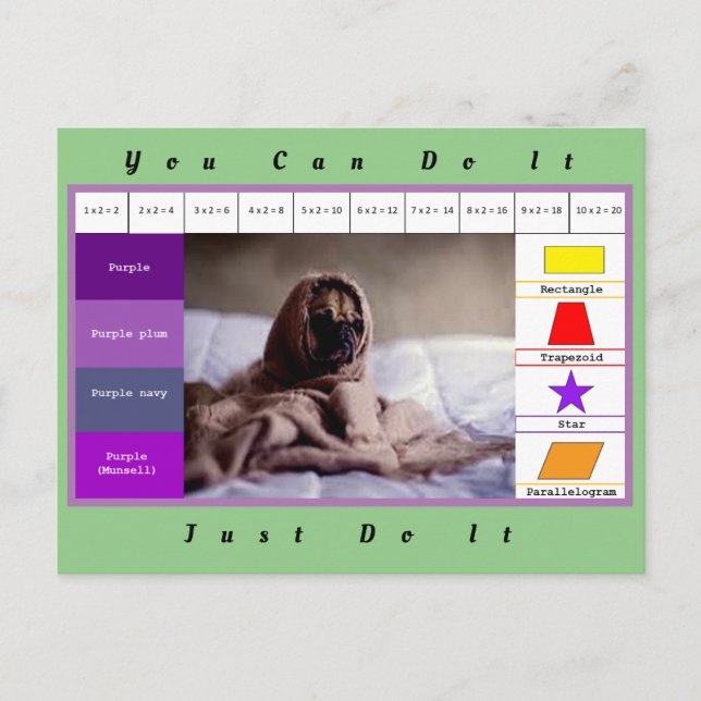 Cartão Postal Jogo educativo de cachorro engraçado (Frente)