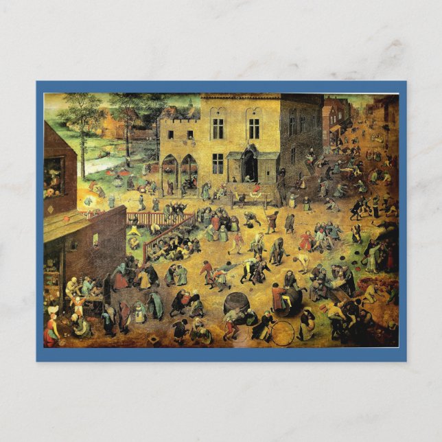 Cartão Postal Jogos Infantis de Pieter Bruegel - 1560 (Frente)