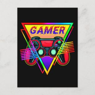 Cartão Postal Jogos Retrorativos do Arco-Íris Gamer para Computa