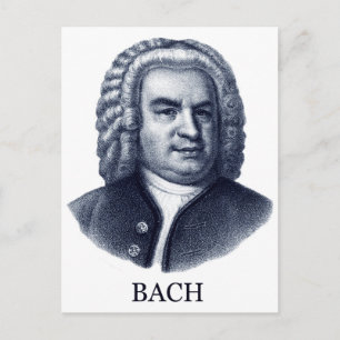 Cartão Postal Johann Sebastian Bach, azul
