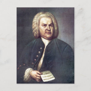 Cartão Postal Johann Sebastian Bach im Jahre 1746, mit R?tselkan