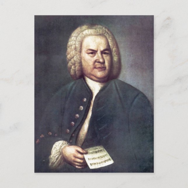 Cartão Postal Johann Sebastian Bach im Jahre 1746, mit R?tselkan (Frente)