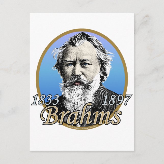 Cartão Postal Johannes Brahms (Frente)
