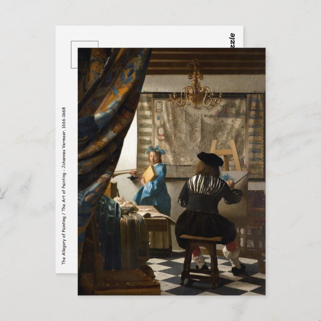 Cartão Postal Johannes Vermeer - A Alegoria da Pintura (Frente/Verso)
