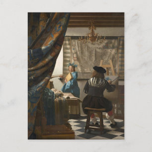Cartão Postal Johannes Vermeer - A Arte da Pintura