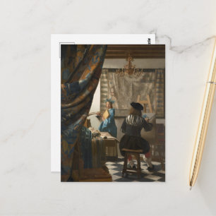 Cartão Postal Johannes Vermeer, A Arte da Pintura