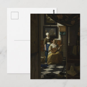 Cartão Postal Johannes Vermeer - A Carta De Amor de Belas Artes