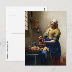 Cartão Postal Johannes Vermeer - A Leiteira