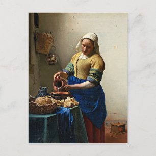 Cartão Postal Johannes Vermeer, A Milkmaid