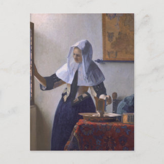 Cartão Postal Johannes Vermeer, Jovem Mulher com Jug Água C